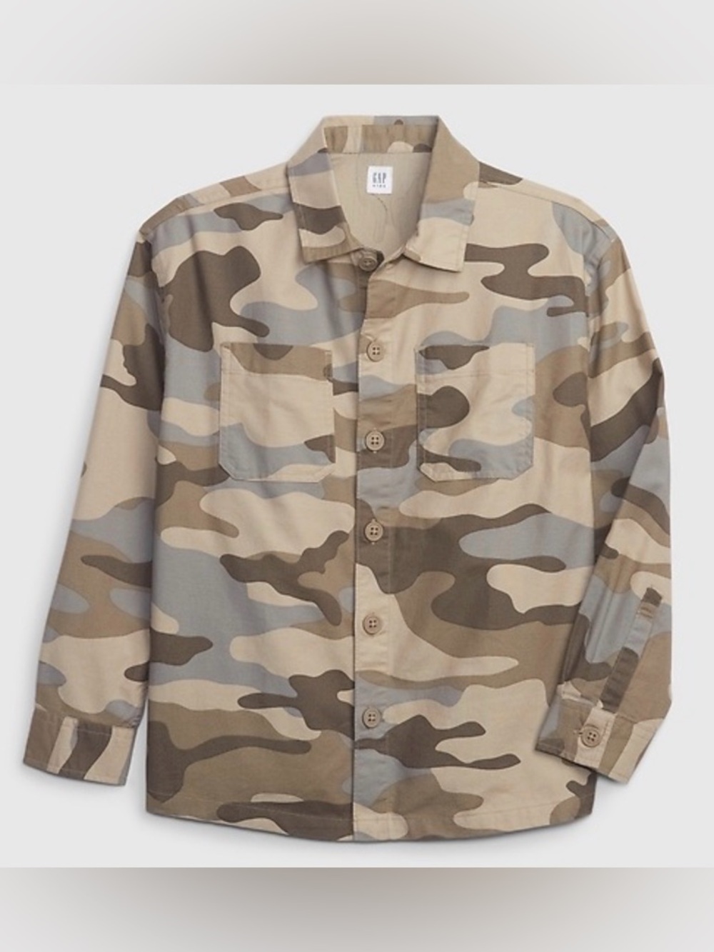 GAP Kids XS Organic Cotton Camo Overshirt
